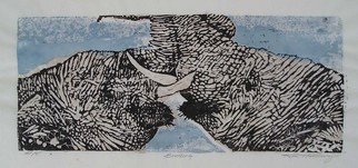 Ken Hillberry: 'Brotherly Love', 2002 Woodcut, Wildlife.  The nature of youth is to playfully frolic and completely live and feel the moment. Here, I' ve attempted to capture these siblings embraced in the height of just such a moment. ...