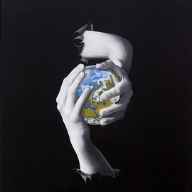 Kenneth-edward Swinscoe: 'The world in your hands', 2011 Oil Painting, Portrait. 