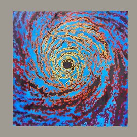 Kevin Wakefield: 'Colorstorm', 2010 Oil Painting, Psychedelic. Artist Description:  A hurricane depicted with sattelite digital coloration. ...