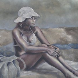 Kyle Foster: 'Day at the Beach', 2008 Oil Painting, Figurative. 