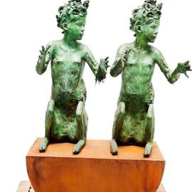 Katarzyna Lipecky: 'twins', 2020 Bronze Sculpture, Figurative. Artist Description: 