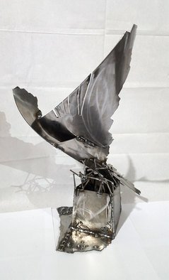 Kloska Ovidiu: 'frame from an ethernal flight', 2019 Steel Sculpture, Abstract. ovidiu kloska, oneiric art, bird, flight, flying, wings, metaphysic, brutalism, deconstructivism, romantic, welding sculpture, metal, iron...