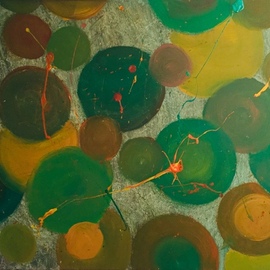 Kristin  Garrow: 'spheres', 2010 Acrylic Painting, Abstract. Artist Description: A series of circles and splashed paint take you on a journey to explore the piece one side shadowed to enhance the painting...