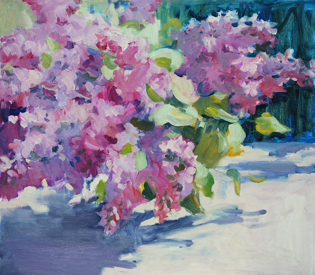 Artist Lena Kurovska. 'Lilacs' Artwork Image, Created in 2014, Original Painting Oil. #art #artist