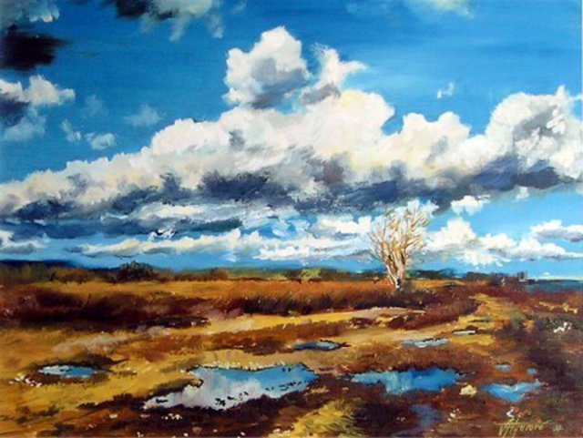 Anna Figurova  'Lonely Tree ', created in 2010, Original Painting Oil.
