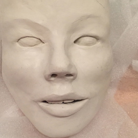 Luise Andersen: 'Dearling s Faces VII MAY 8 2015', 2015 Clay Sculpture, Abstract. Artist Description:  May 8, 2015- - smoother in feel. . worked on eyes. . chose to change form. . same in lips. . teeth in the works just a little bit smoother and more natural form. . not horse like. . cheek bones. . chin and forehead. . . ...