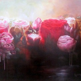 Jane De France: 'Rose Water', 2011 Acrylic Painting, Floral. Artist Description: A vibrant luminous cluster of roses. Contemporary and a little surrealCopyright applies ...