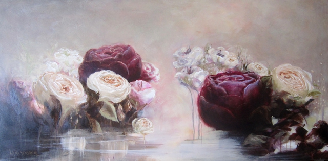 Artist Jane De France. 'Rose Water II' Artwork Image, Created in 2012, Original Painting Acrylic. #art #artist