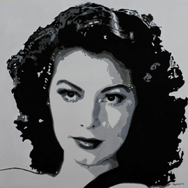 Jose Luis Lazaro Ferre: 'Ava Gardner', 2007 Acrylic Painting, Portrait. 