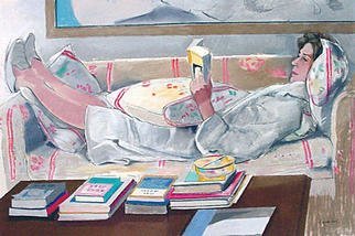 Jose Luis Lazaro Ferre: 'Reader', 2003 Pastel, Figurative. 