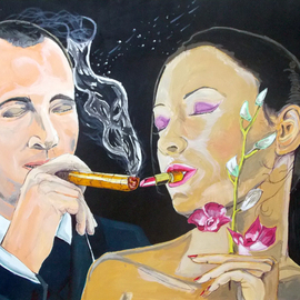 Lazaro Hurtado Artwork The kiss edge, 2013 Acrylic Painting, Love