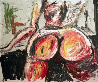 Leif Peterson: 'Overture', 2013 Mixed Media, Figurative.   Nude Figure Female Erotic Gray Orange Purple Brown White Green Red Back Butt Abstract Expression Impressionism Colors Vibrant Woman Figurative Ab- Ex   ...