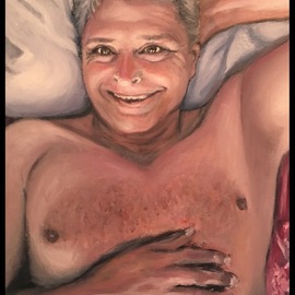 Patricia Leone: 'john', 2012 Oil Painting, Portrait. Artist Description: Smiling portrait of my boyfriend...