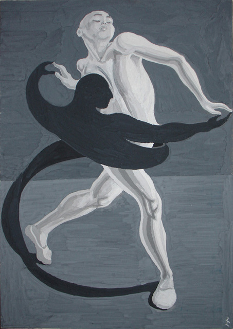Lia Chechelashvili  'Dancing With Shadow', created in 1993, Original Painting Oil.