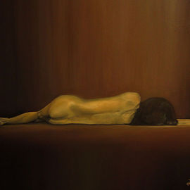 Liesel Du Plessis: 'Nude', 2012 Oil Painting, nudes. Artist Description:   Hand Nude Contemporary Human        ...