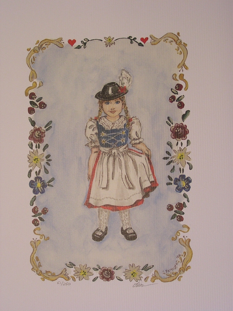 Lisa Parmeter  'Bavarian Girl', created in 2006, Original Watercolor.