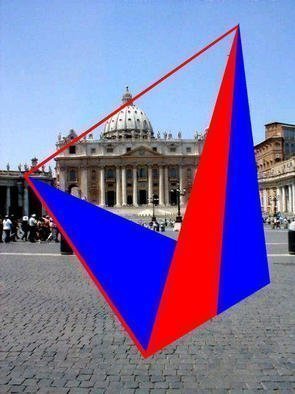 Asbjorn Lonvig: 'pray', 2003 Steel Sculpture, Abstract. At Piazza S. Pietro, Rome.In 2002 I investigated the 