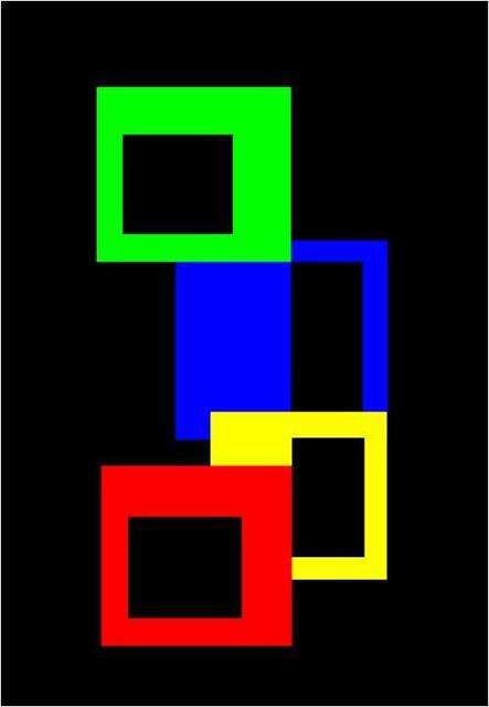 Artist Asbjorn Lonvig. 'Square Atoms' Artwork Image, Created in 2003, Original Painting Other. #art #artist