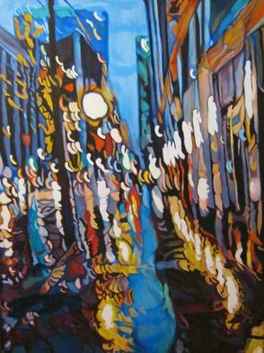 Claudette Losier: 'Night Vision 2', 2012 Acrylic Painting, Cityscape.  Working through images of different cities where I lived and worked to give a sense of place in the abstract form.    ...