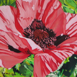 Claudette Losier: 'Opening Up To Beauty', 2009 Oil Painting, Floral. 