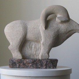 Lou Lalli: 'Ram', 2010 Stone Sculpture, Figurative. Artist Description:   Limestone     ...