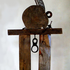 Louise Parenteau: 'ALANIS', 2010 Mixed Media Sculpture, Ethnic. Artist Description:        Scrap material:wood, metal, found objects sculpture, art, ethnic, tribal, wood, metal, scrap, recycled, contemporary, actual, african                 ...