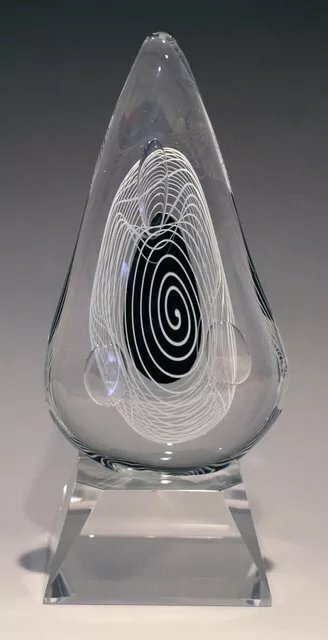 Lawrence Tuber: 'sculptural award', 2019 Glass Sculpture, Business. Black and White Sculptural Award...
