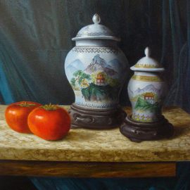 Luiz Henrique Azevedo: 'Vases and khakis', 2013 Oil Painting, Still Life. Artist Description: My chinese vases and khakis. ...