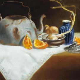 Lucille Rella: 'Tea Kettle', 2006 Oil Painting, Still Life. 