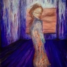 Imane Nasrallah: 'cold in the room', 2019 Oil Painting, Figurative. Artist Description: a unique piece representing feminity s complex...