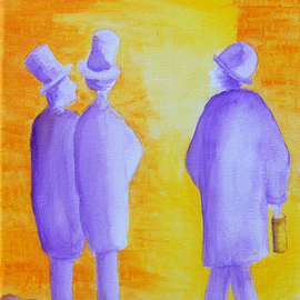Lora Vannoord: 'Catacombs', 2015 Oil Painting, Landscape. Artist Description:  Men in the Paris Catacombs, originally painted by Viktor Hartman in the 1870s.  It was made famous with the music Pictures at an Exhibition.  Mine is painted with water mixable oils.  The sides of canvas are painted so that no frame is needed. ...