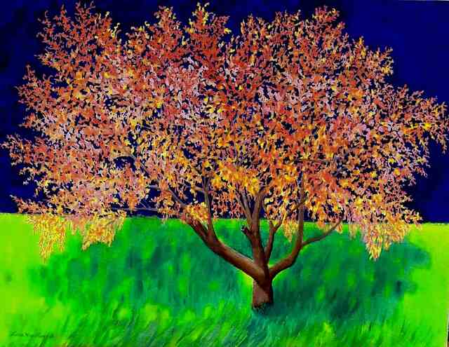 Lora Vannoord  'Pear Tree', created in 2023, Original Painting Oil.