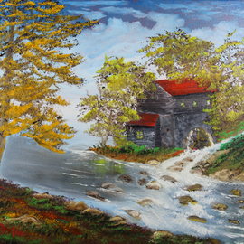 Leonard Parker: 'Old Mill Stream', 2016 Oil Painting, Landscape. Artist Description:                       southeast, Florida, New Orleans, Texas, Louisiana, Georgia, Mississippi, swamp, Everglades, cypress trees, Spanish moss, swampland, seascape, landscape, cityscape, mountain nscape, scapes, lake scapes, oil painting, tropical, plein air, Hawaii, wave, waves, Carribean islands, tropical islands, ocean, water, New York, Buffalo, waterfall, lake, Leonard Parker, Leonard W. Parker, Dr. ...