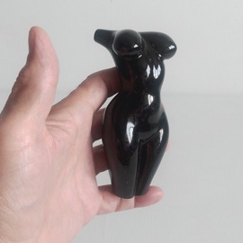 Sergey Abrosimov: 'GIRL BLACK IN HAND', 2022 Mixed Media Sculpture, Nudes. Artist Description: GIRL BLACK IN HAND echoes the plastic searches of famous masters Henry Moore and Fernando Botero.  The novelty of the sculptural concept of Maas Tiir lies in the possibility of free movement, rotation and installation of figurines and podiums in different compositions for play, personal creativity and relaxation....