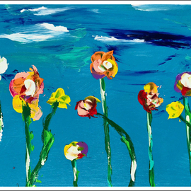Mac Worthington: 'blue skies', 2021 Acrylic Painting, Floral. Artist Description: Acrylic on stretched canvasAvailable. Signed   dated. Certificate of Authenticity.Delivery, hanging   shipping availableStudio: 5935 Houseman Rd, historic Ostrander, Ohio.For further information on this piece or to discuss a custom design please call 614 | 582 | 6788 or email: macwartist aol. com...