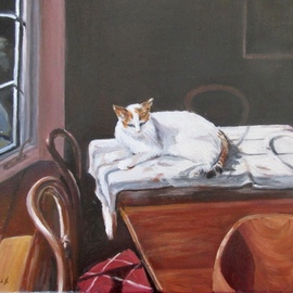 still life with cat  By Mary Jean Mailloux