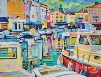 Maja Djokic Mihajlovic: 'seaport', 2016 Oil Painting, Seascape. Original oil painting on canvas 2016...