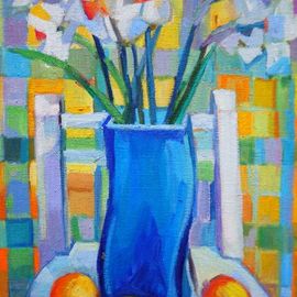 Maja Djokic Mihajlovic: 'white spring flowers', 2018 Oil Painting, Still Life. Artist Description: FLOWERSFLORALNATURESPRINGSTILL LIFE...