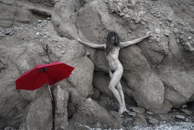 Manolis Tsantakis  'Girl With A Red Umbrella', created in 2006, Original Photography Color.
