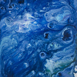 C. Mari Pack: 'Current', 2014 Acrylic Painting, Abstract. Artist Description:  Original poured acrylic painting. Deep blues with contrasting white; resembling an ocean. All materials used are archival. ...