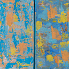 Marino Chanlatte: 'new morning 1', 2017 Acrylic Painting, Abstract. Artist Description: Mixed colors of the sun and sky in an abstract new morning. This work is comprised of two canvases 8 X 10 each. you can arrange them in any order you prefer. You can also match them with the two canvases of Morning 2, making and arrangement of ...