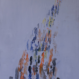 Marino Chanlatte: 'rally 1', 2017 Oil Painting, Abstract. Artist Description: Rallies everywhere has been a characteristic of our time. People gathering and protesting or showing support for a cause is symbol of democracy and respect for human rights.The edges of the canvas are 1. 5 inches and painted to match with the painting. Ready to hang.   rally, ...