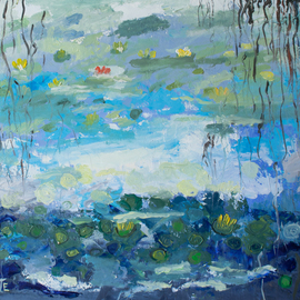 Marino Chanlatte: 'water lilies 15', 2019 Oil Painting, Abstract. Artist Description: I love to observe water lilies in the water and in the canvas or paper, these are my water lilies.Oil on paper...