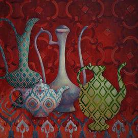 Marina Venediktova: 'jugs not jugs 1 original', 2021 Oil Painting, Still Life. Artist Description: 
