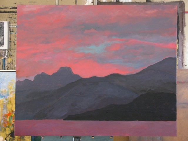 Artist Marty Kalb. 'Norwegian Sunset' Artwork Image, Created in 2009, Original Painting Oil. #art #artist
