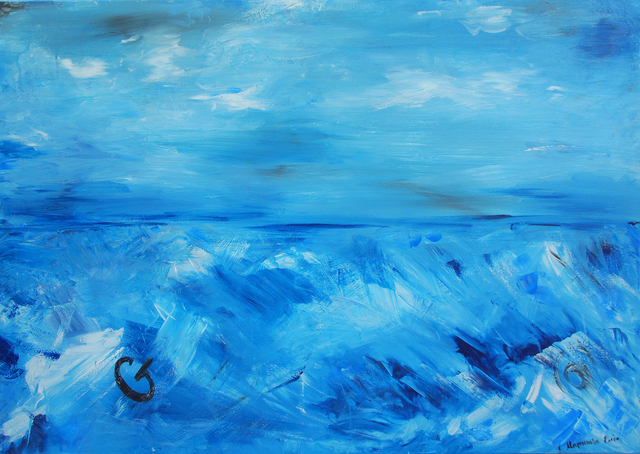 Artist Elena Martynova. 'Storm At Sea' Artwork Image, Created in 2016, Original Painting Oil. #art #artist