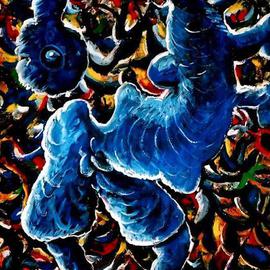 Sir Mbonu Christopher Emerem: 'Walking Man in the Infinite World', 2010 Acrylic Painting, Abstract Figurative. 