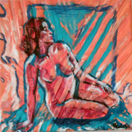 Melcha C: 'Nostalgie', 2008 Acrylic Painting, nudes. Artist Description:    Acrylic and mixed media on canvas.           ...