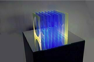 Youri Messen-jaschin: 'harmonia mundi', 2017 Other Sculpture, Optical. Op art sculpture Plexiglas, Glass, computer + LED(r) Prolitteris Zurich...