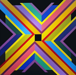 Michael Griesgraber: 'X Marks the Square', 2012 Acrylic Painting, Abstract.   X colorful geometric abstraction  ...